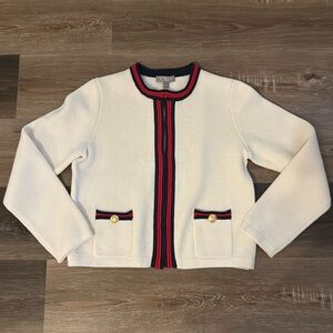 J. Crew Emilie sweater jacket with contrast trim